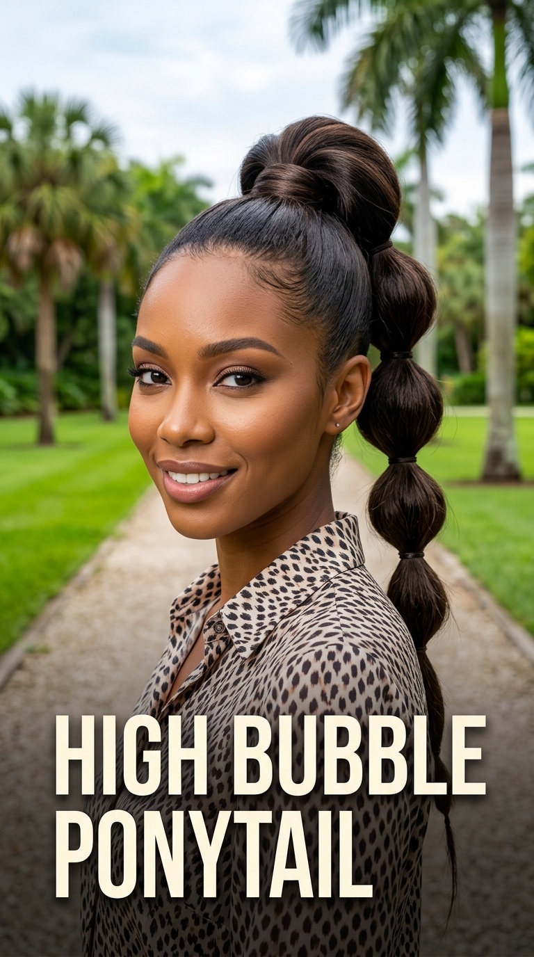 High Bubble Ponytail