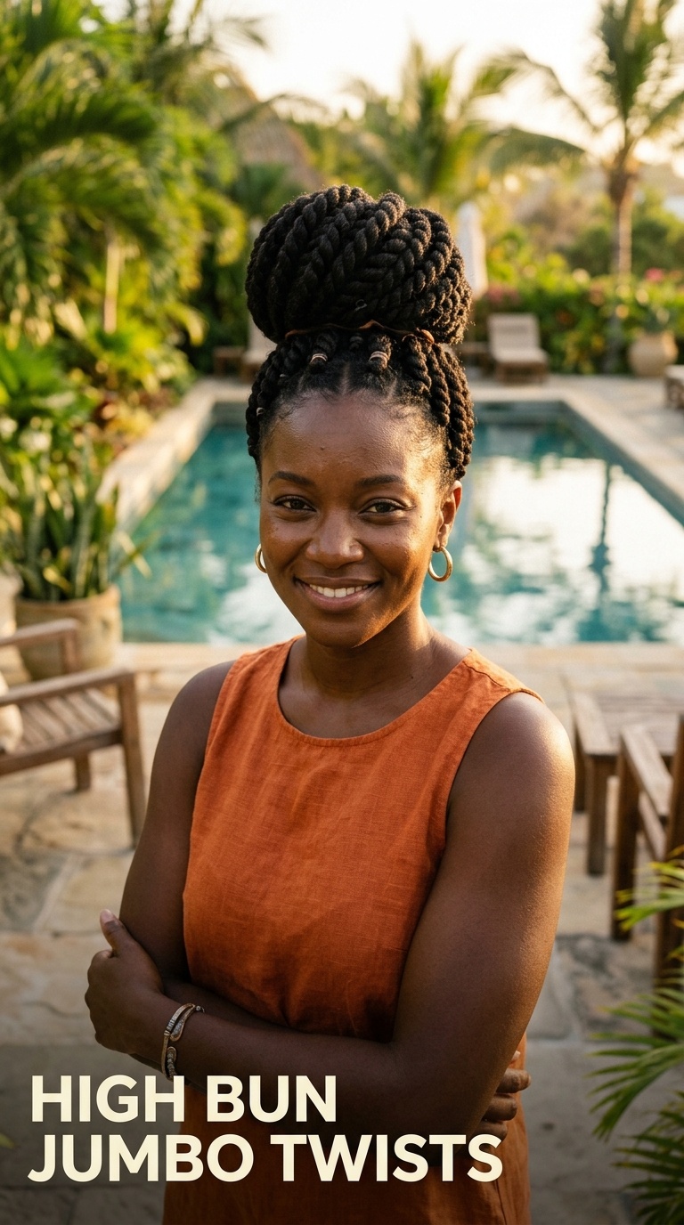 High Bun Jumbo Twists