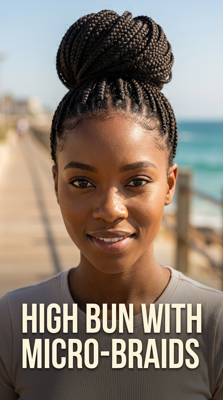 High Bun with Micro-Braids