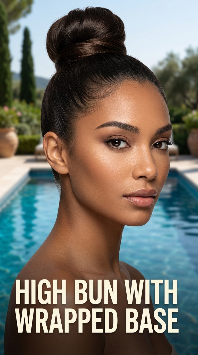 High Bun with Wrapped Base