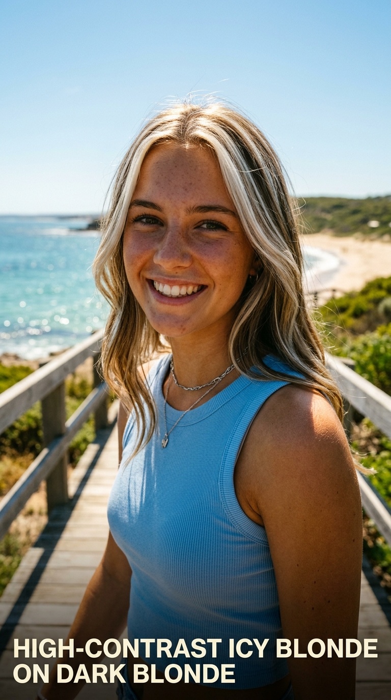 High-Contrast Icy Blonde on Dark Blonde