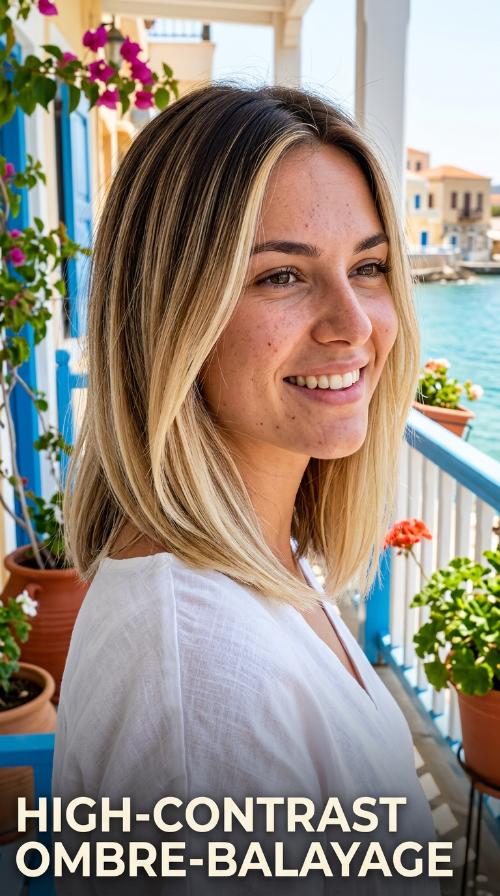 High-Contrast Ombre-Balayage
