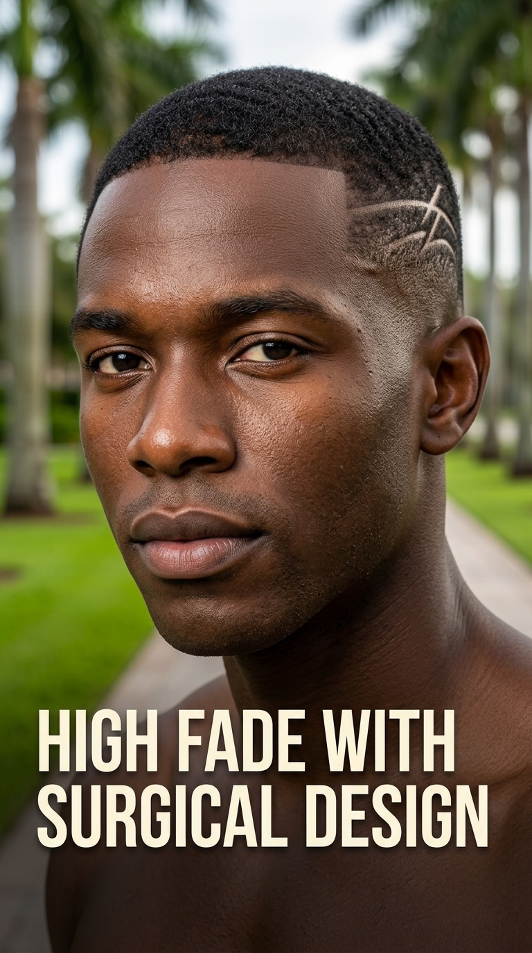 High Fade with Surgical Design