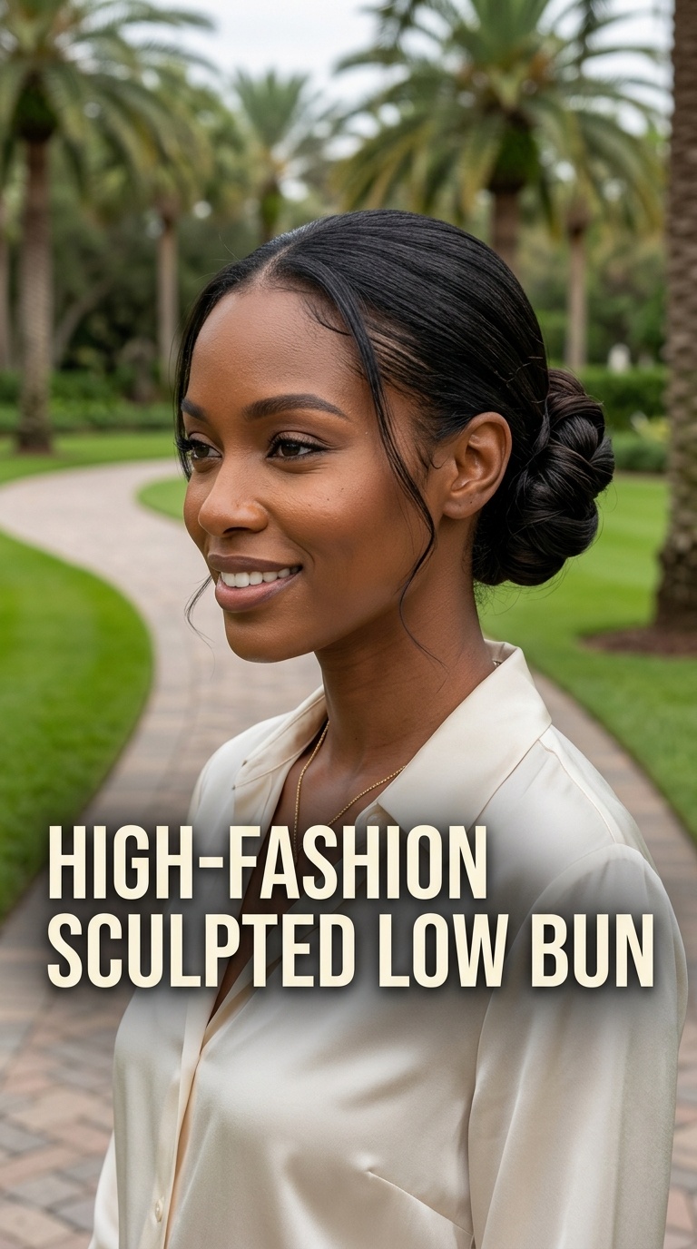 High-Fashion Sculpted Low Bun