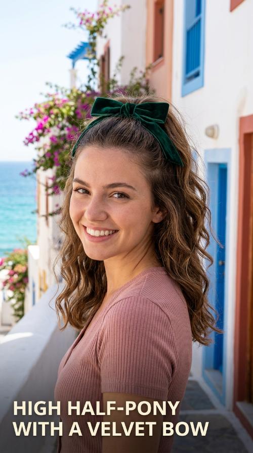 High Half-Pony with a Velvet Bow