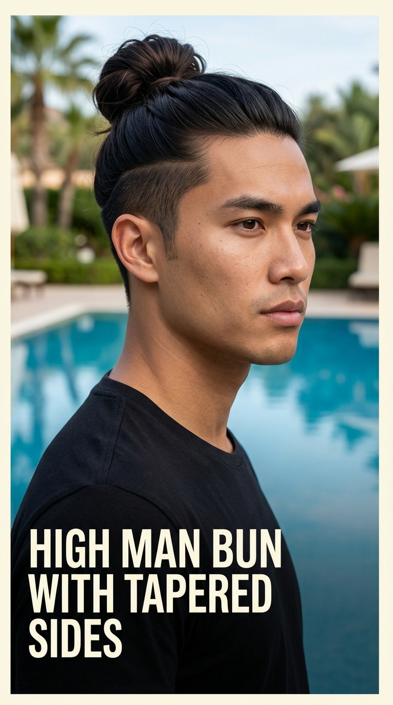 High Man Bun with Tapered Sides