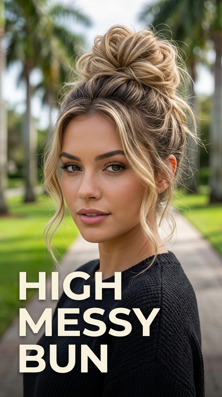High Messy Bun