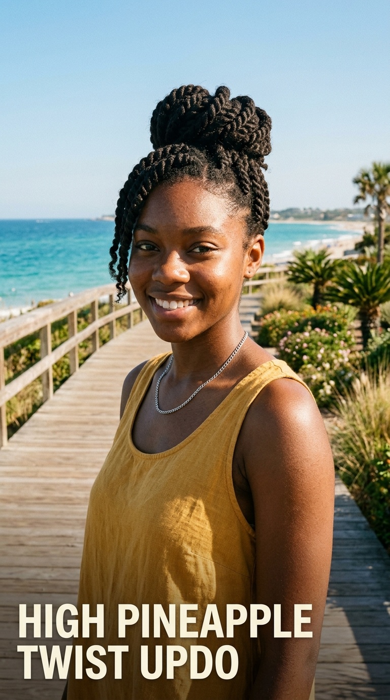 High Pineapple Twist Updo