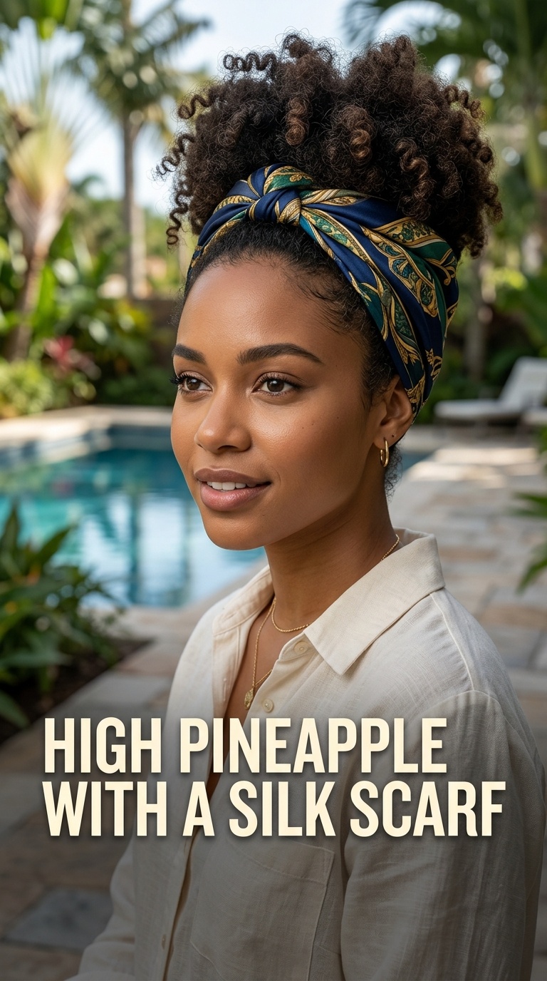 High Pineapple with a Silk Scarf