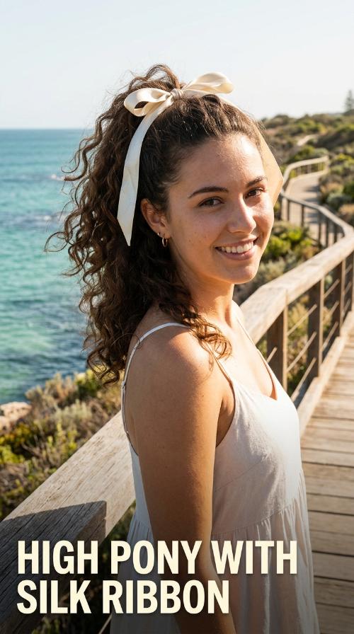 High Pony with Silk Ribbon