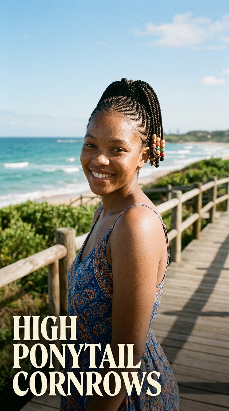 High Ponytail Cornrows