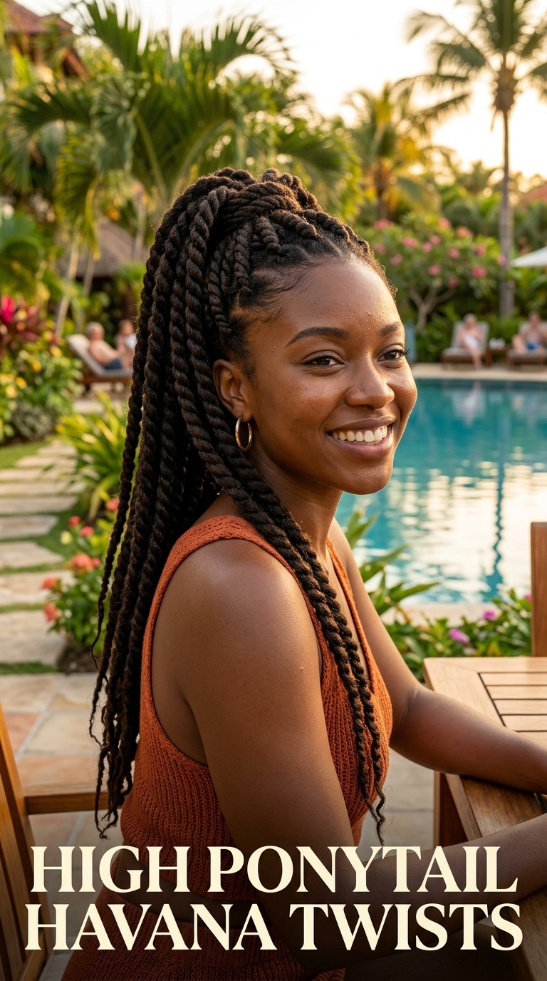 High Ponytail Havana Twists