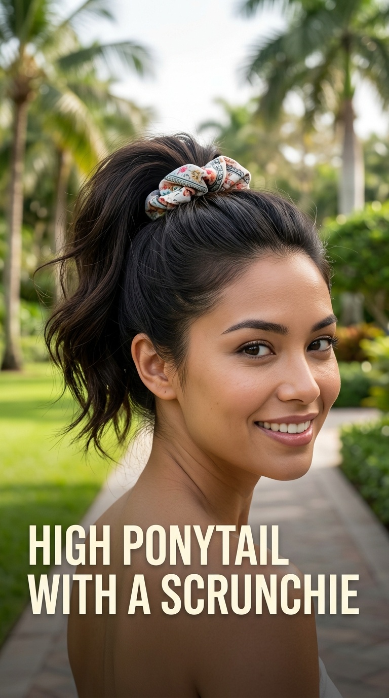 High Ponytail with a Scrunchie