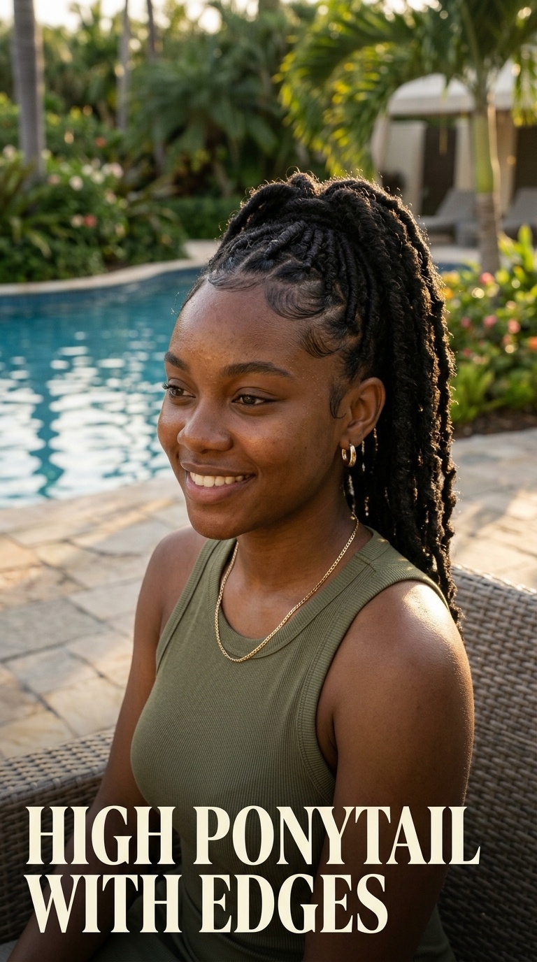 High Ponytail with Edges