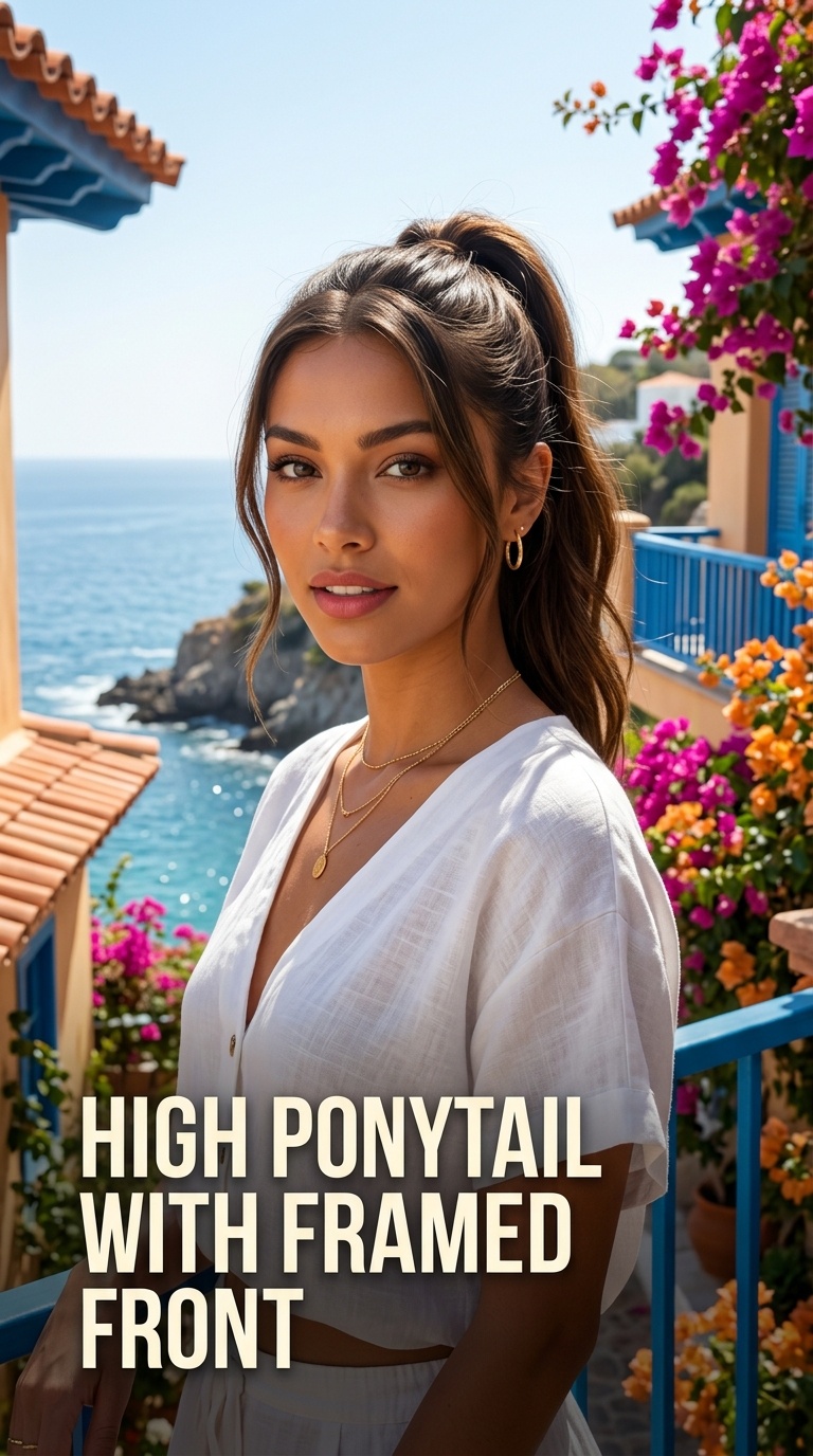 High Ponytail with Framed Front