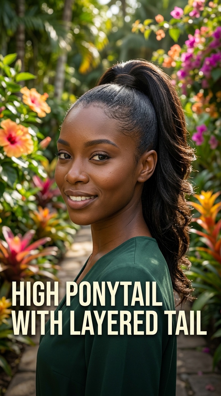 High Ponytail with Layered Tail