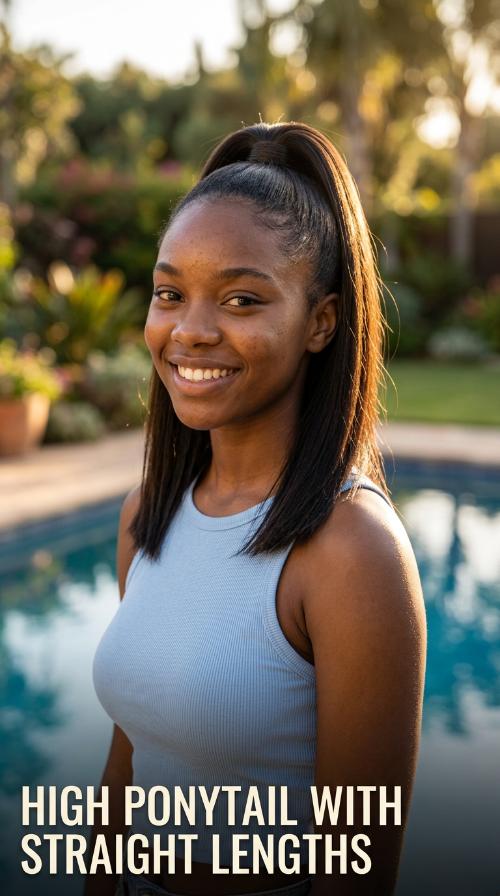High Ponytail with Straight Lengths