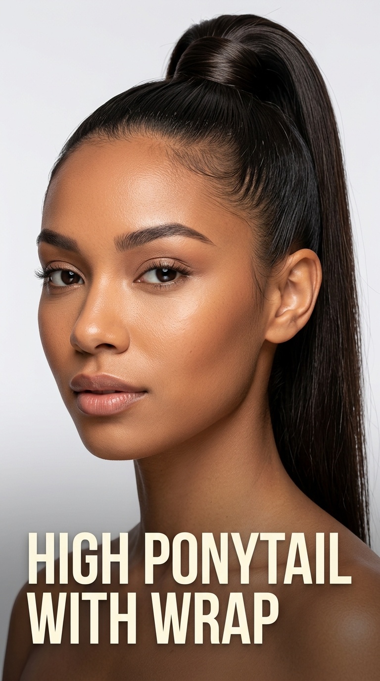 High Ponytail with Wrap