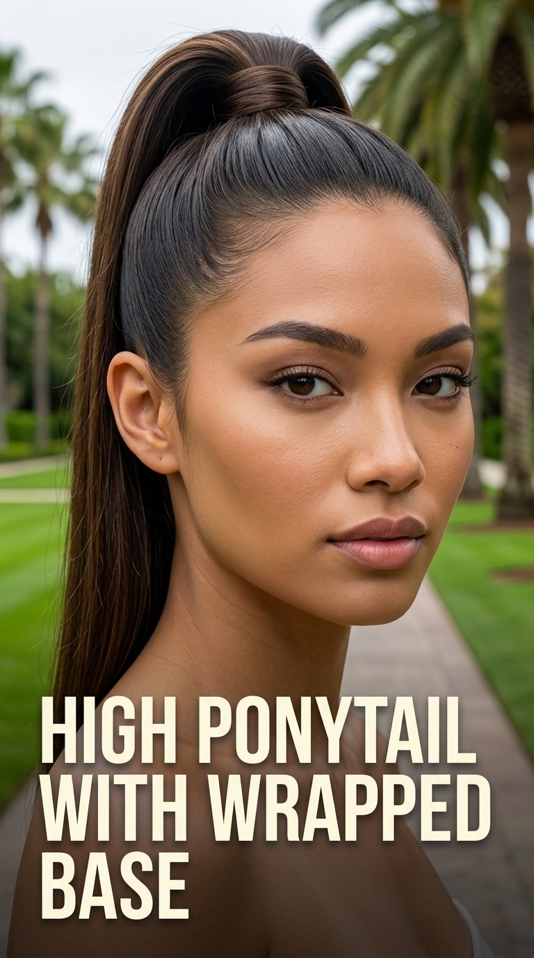 High Ponytail with Wrapped Base