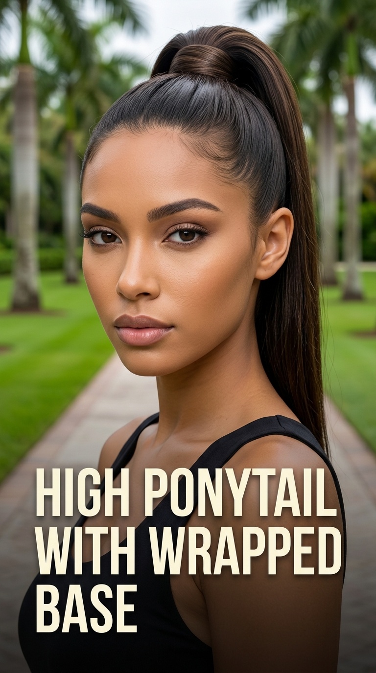 High Ponytail with Wrapped Base