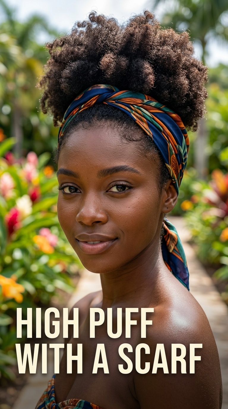 High Puff with a Scarf