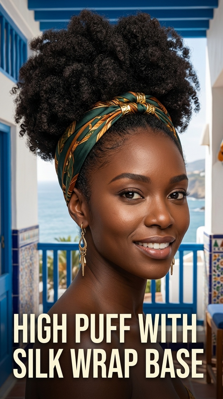 High Puff with Silk Wrap Base