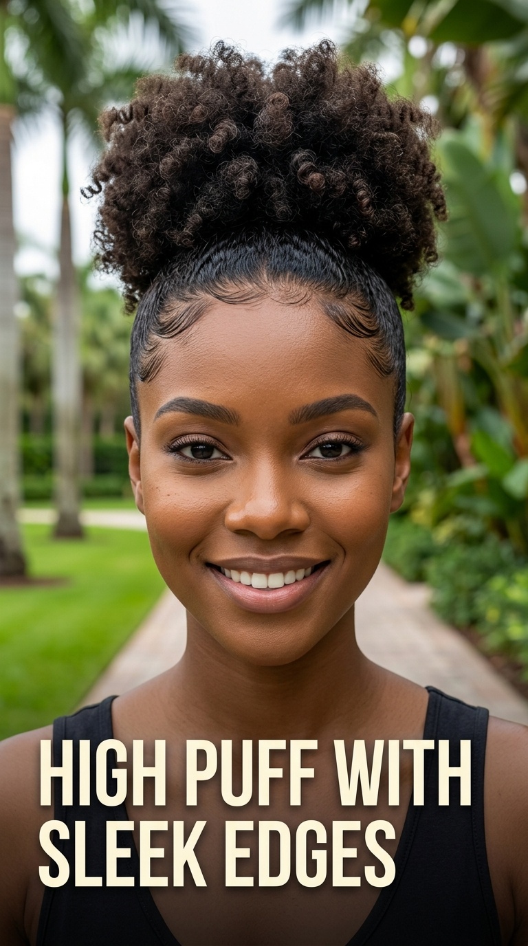 High Puff with Sleek Edges