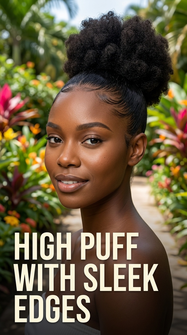 High Puff with Sleek Edges
