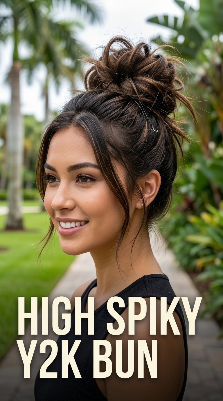 High Spiky Y2K Bun