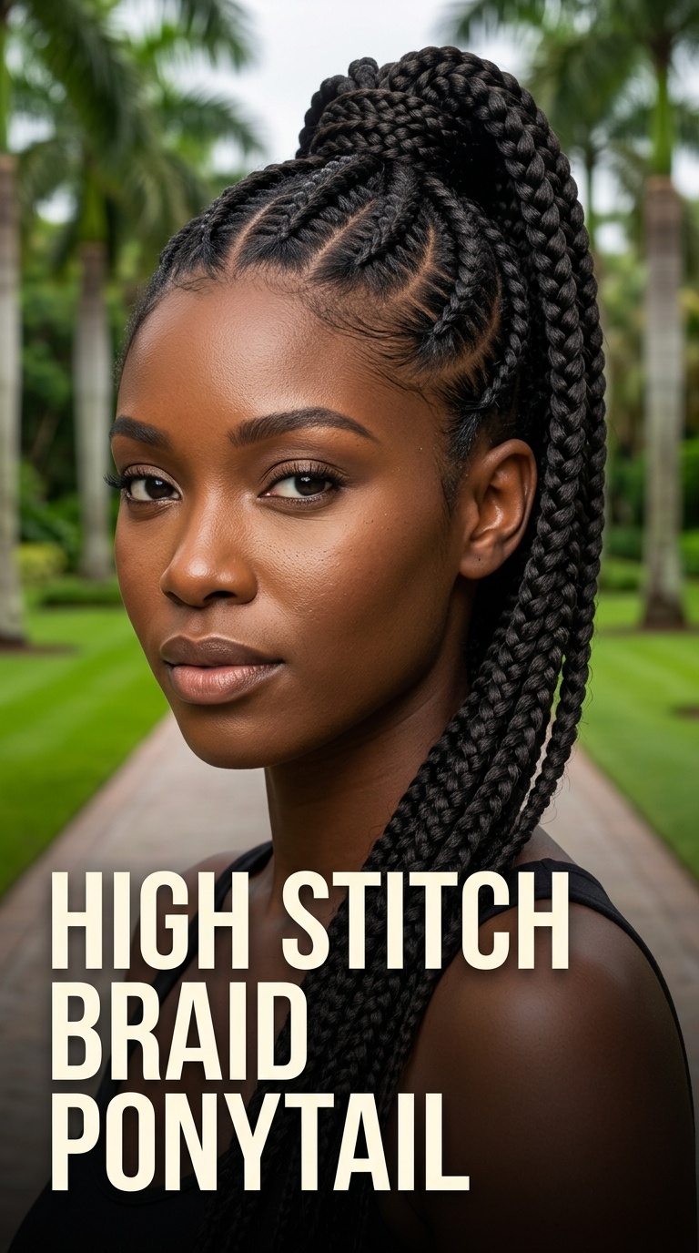 High Stitch Braid Ponytail