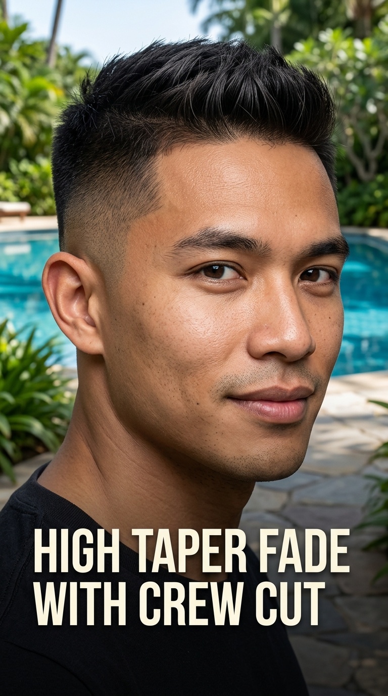 High Taper Fade with Crew Cut