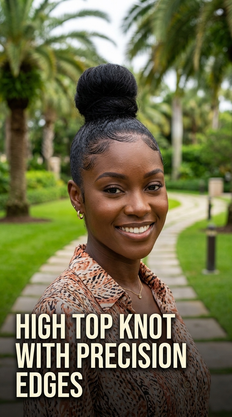High Top Knot with Precision Edges