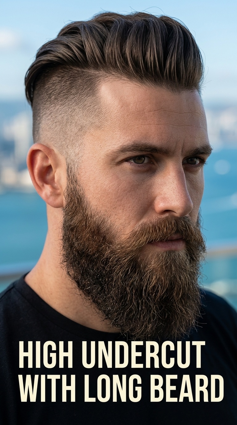 High Undercut with Long Beard