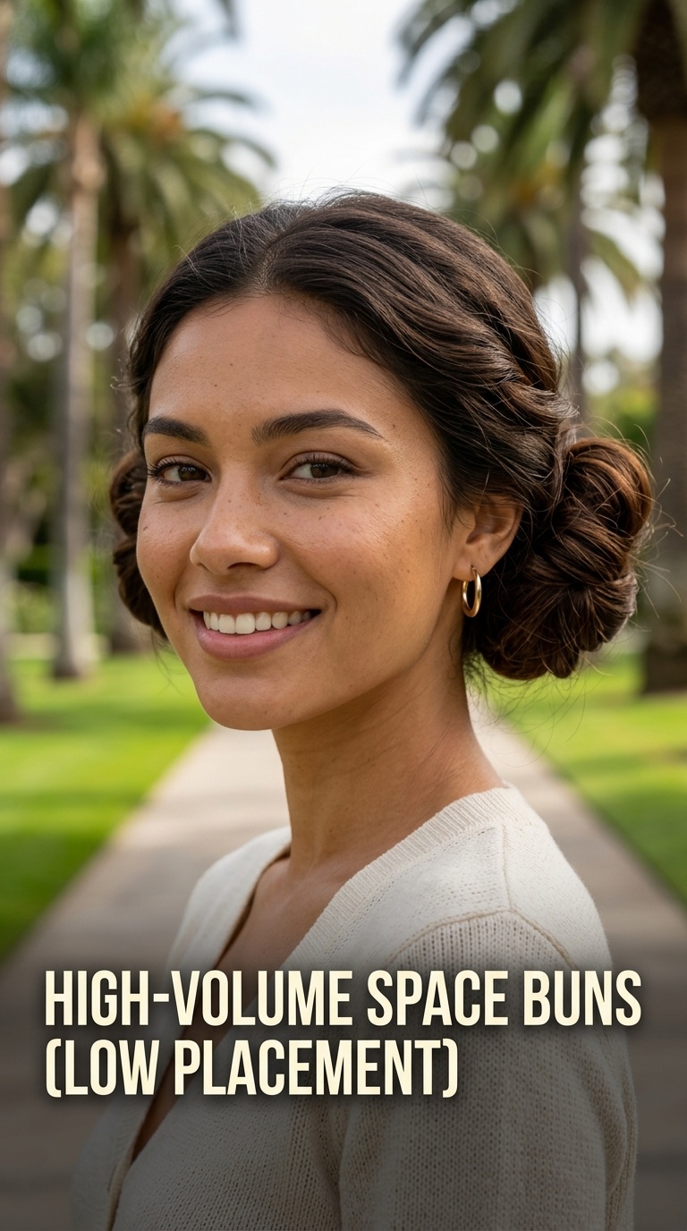 High-Volume Space Buns (Low Placement)