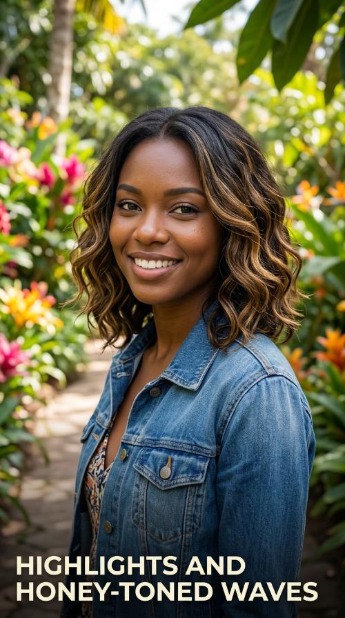 Highlights and Honey-Toned Waves
