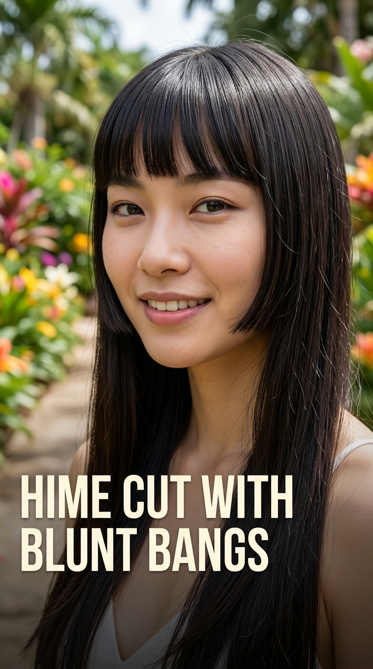 Hime Cut with Blunt Bangs
