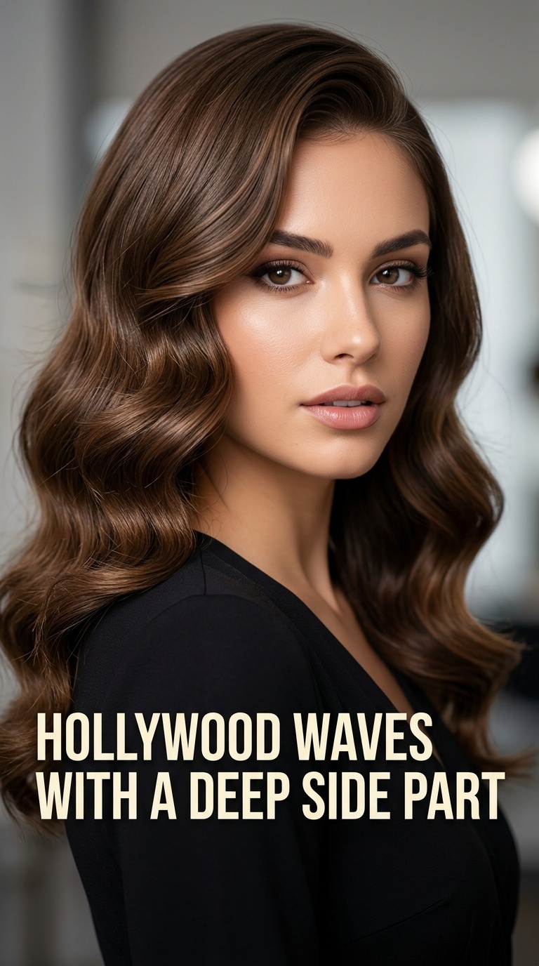 Hollywood Waves with a Deep Side Part