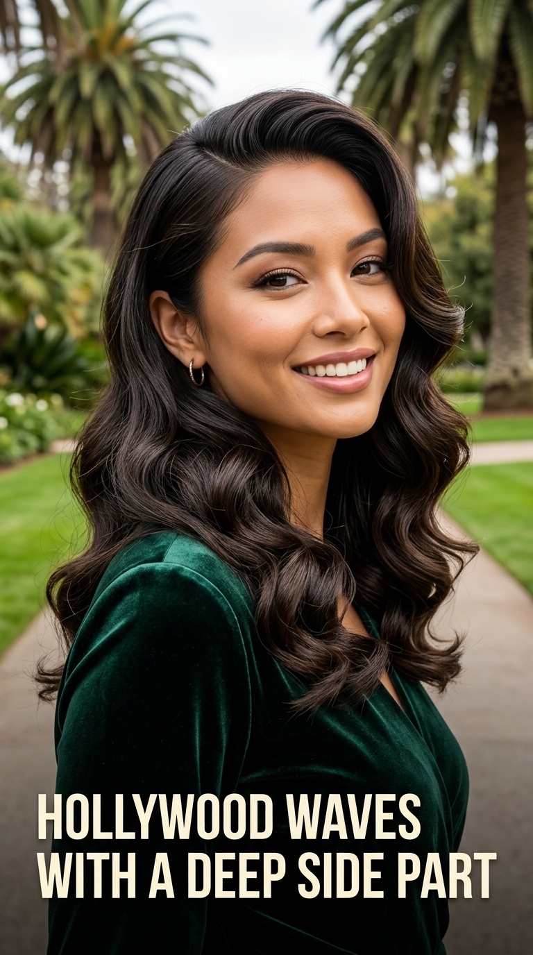 Hollywood Waves with a Deep Side Part