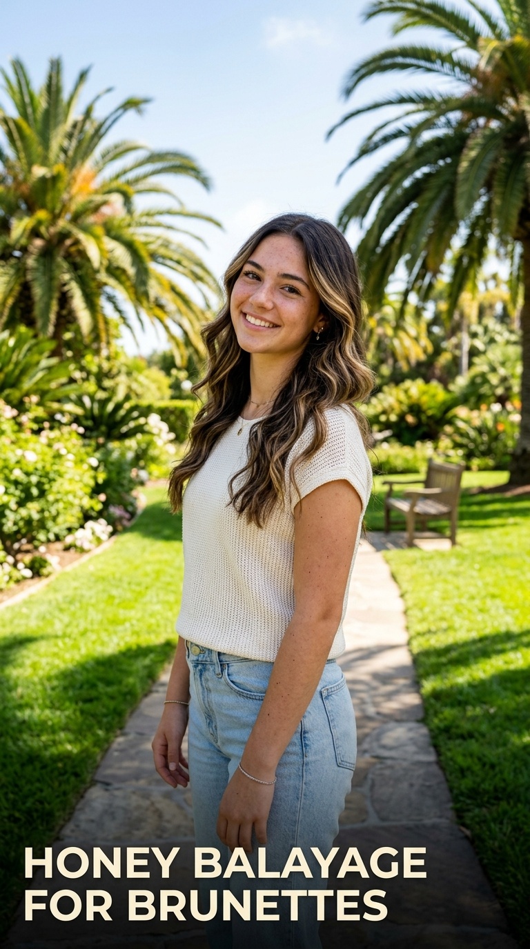 Honey Balayage for Brunettes