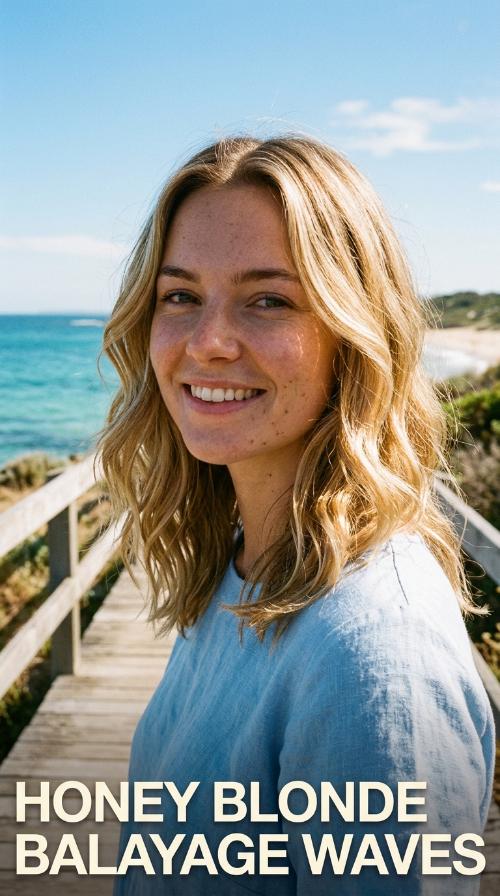 Honey Blonde Balayage Waves