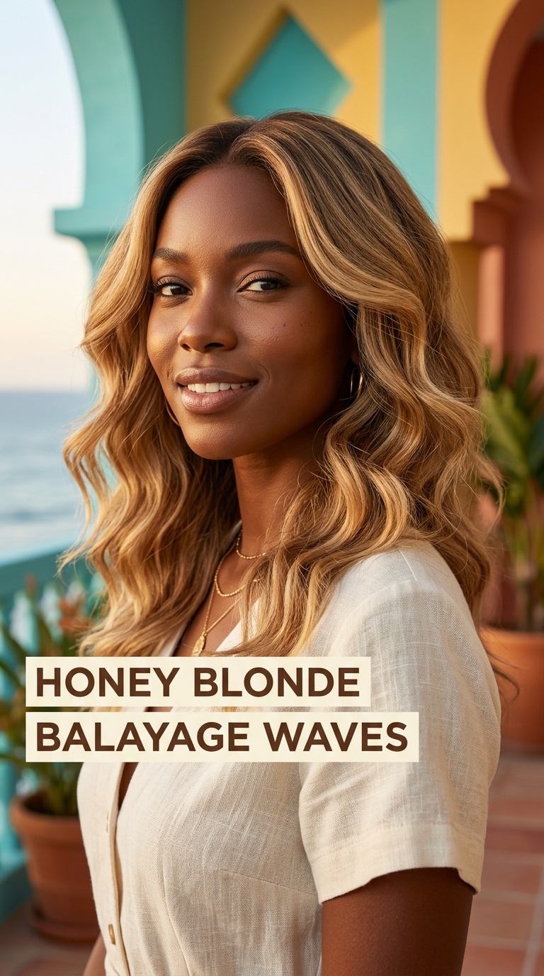 Honey Blonde Balayage Waves