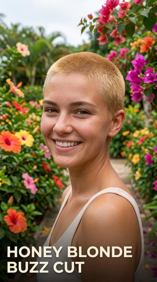 Honey Blonde Buzz Cut