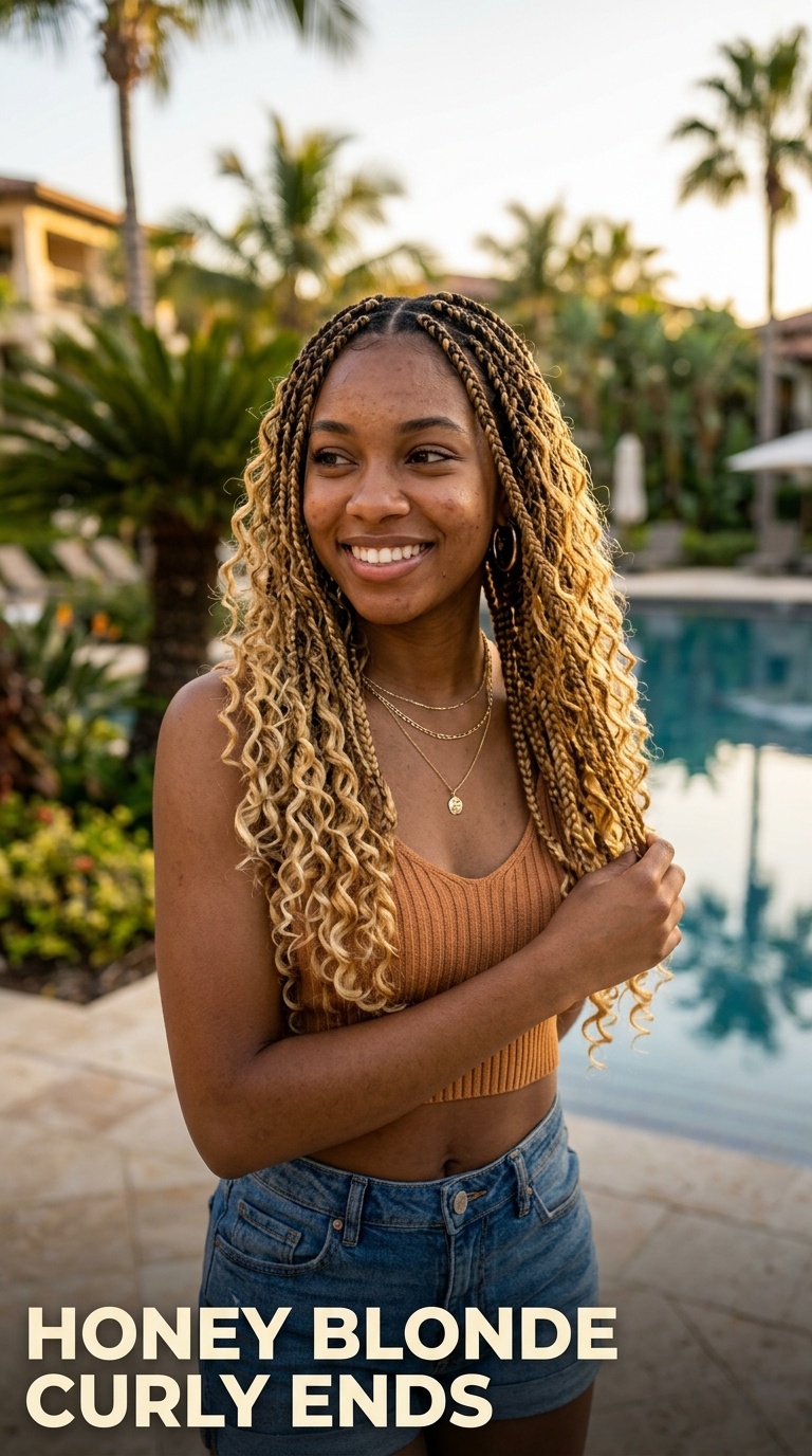 Honey Blonde Curly Ends