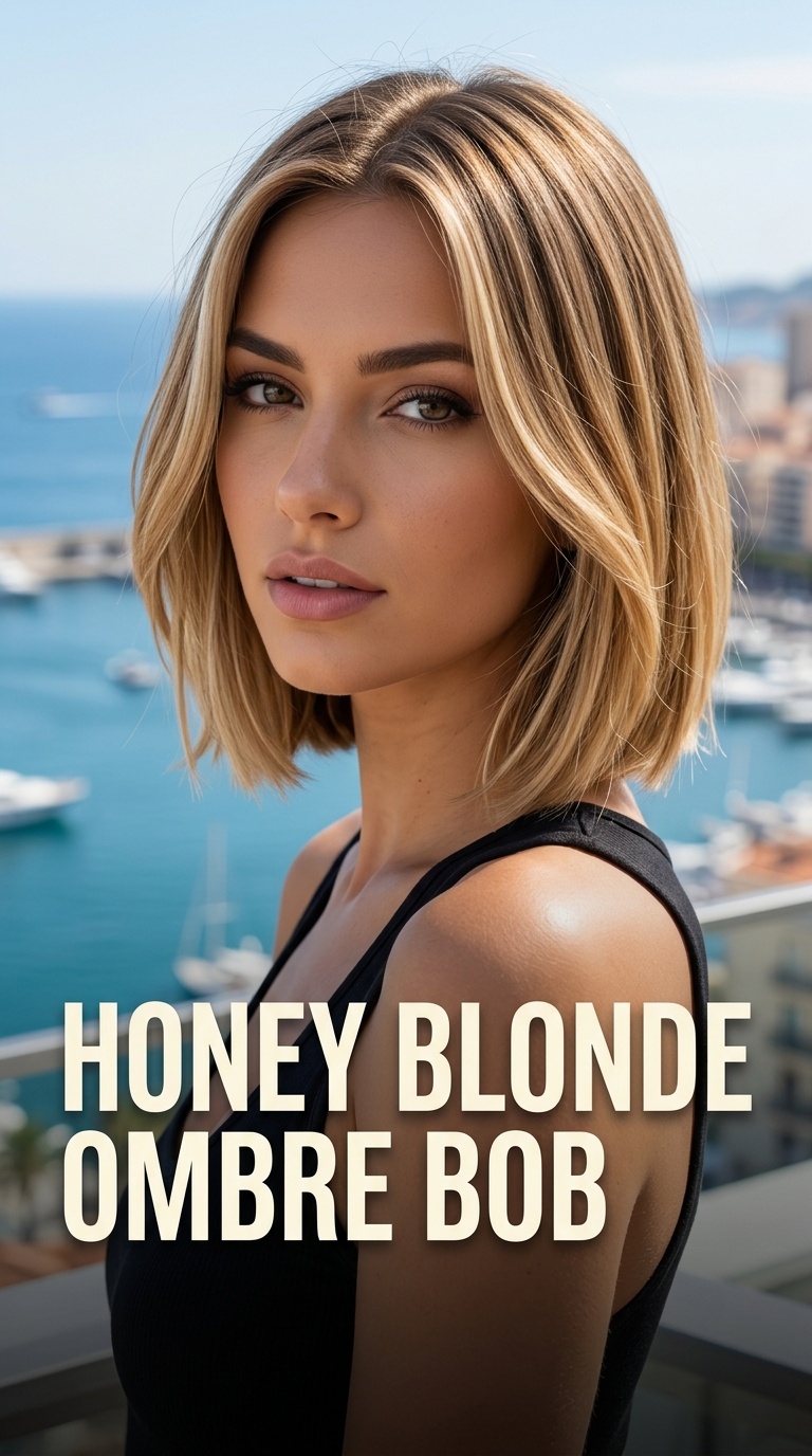 Honey Blonde Ombre Bob
