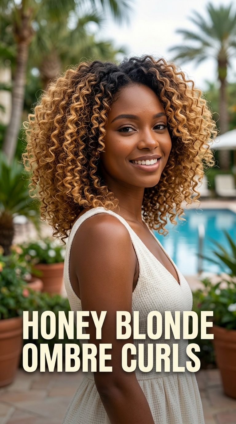 Honey Blonde Ombre Curls