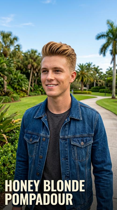 Honey Blonde Pompadour