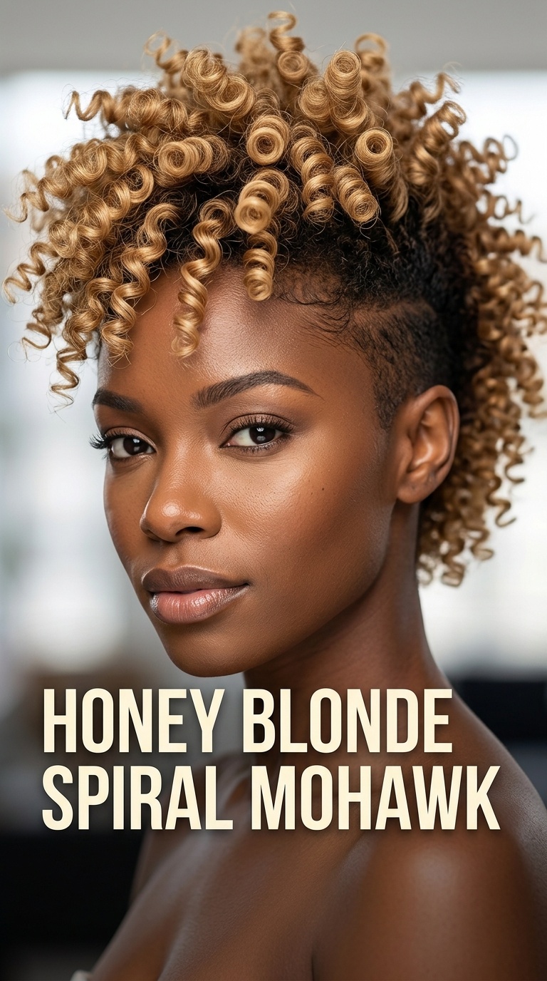 Honey Blonde Spiral Mohawk