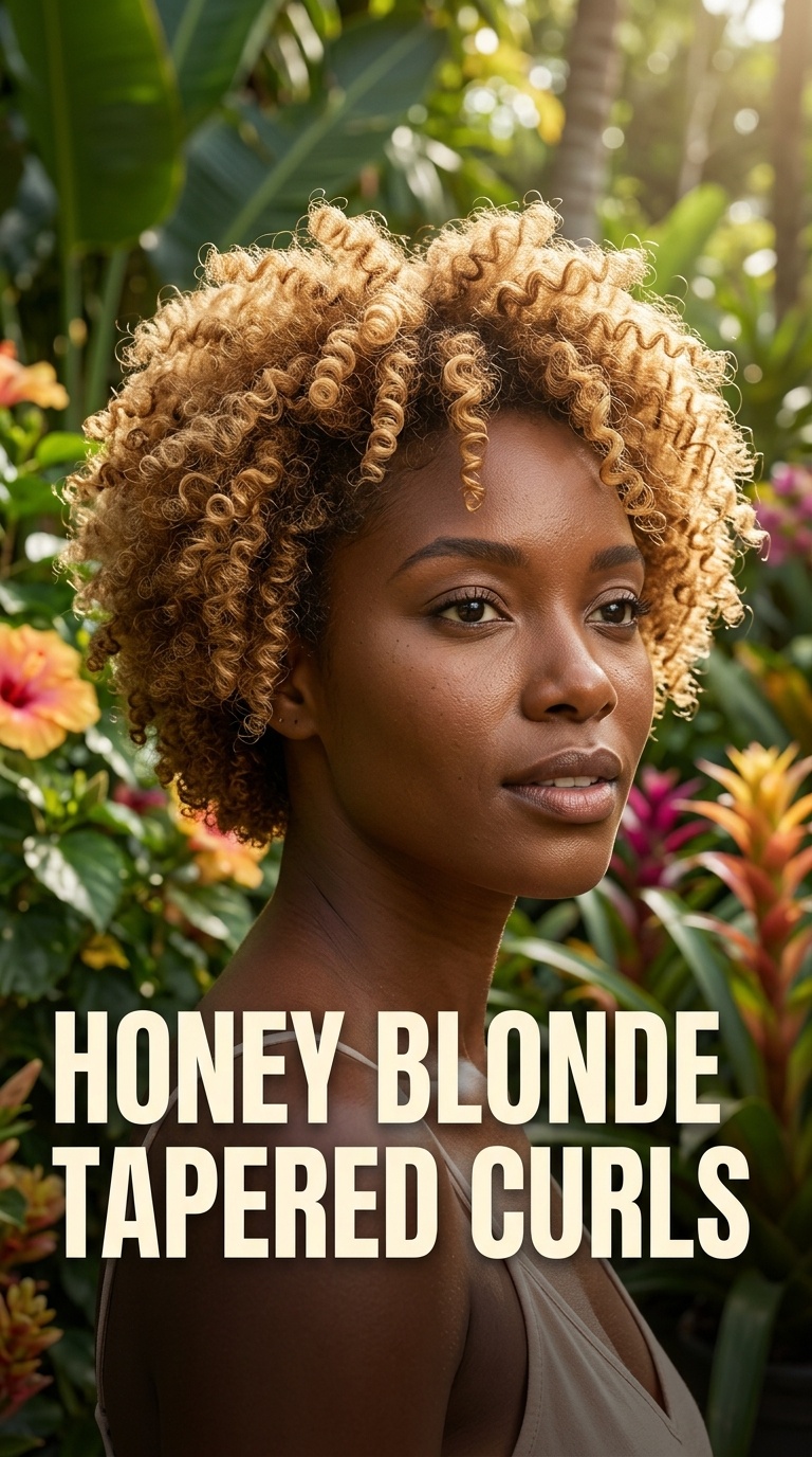 Honey Blonde Tapered Curls