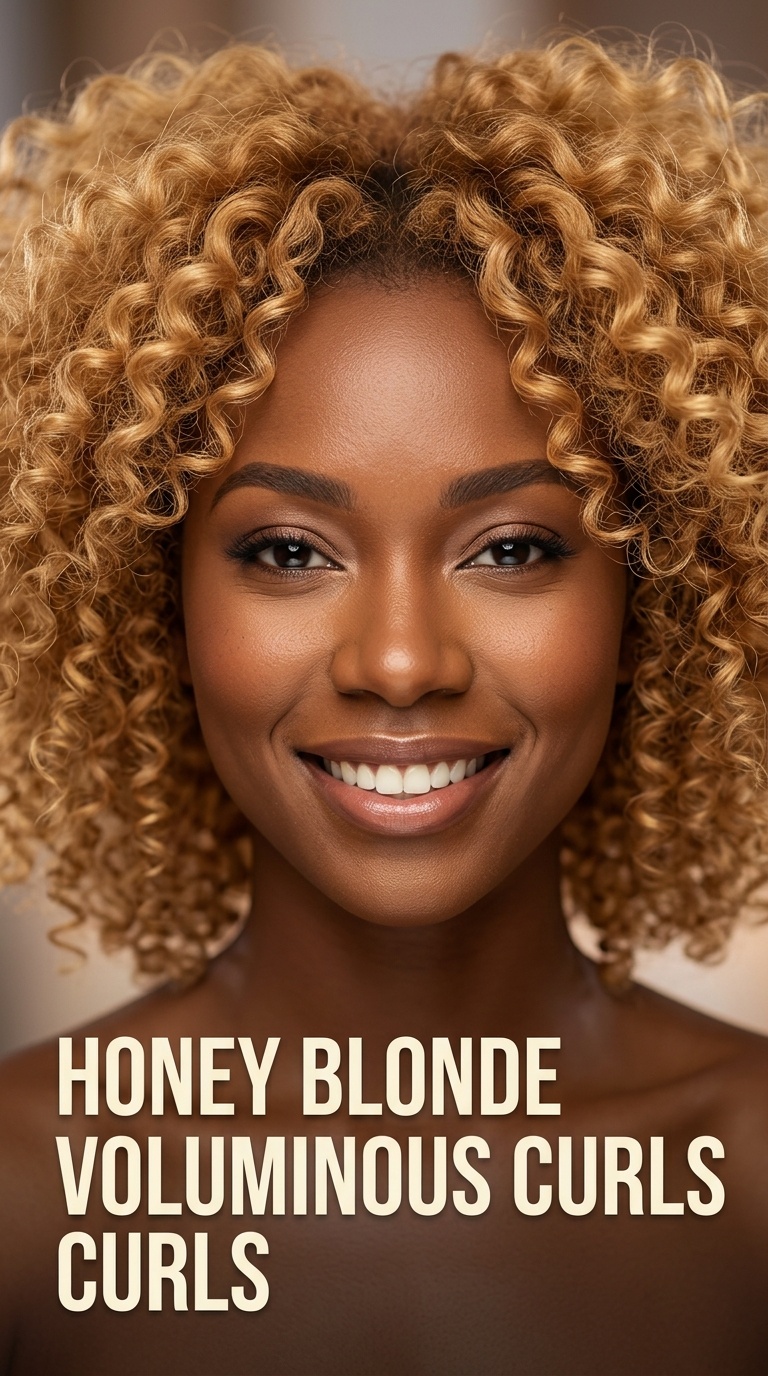 Honey Blonde Voluminous Curls