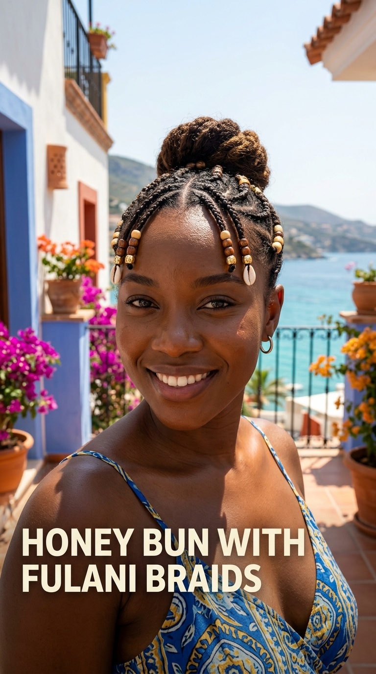 Honey Bun with Fulani Braids